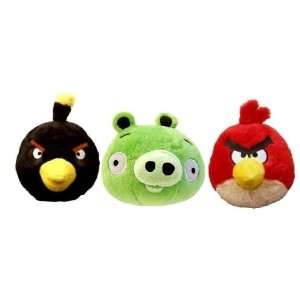    Angry Birds Plush   Set of 3, Birds + Pig w/ Sound: Toys & Games