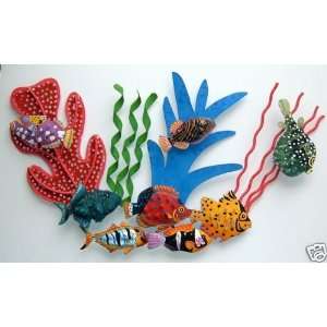 3D CORAL REEF & 8 FISH WALL SCULPTURE:  Home & Kitchen