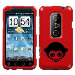  HTC EVO 3D BLACK MONKEY ON A RED HARD CASE COVER 