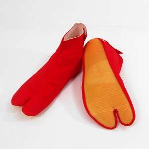 JAPANESE Kimono Zori Geta JIKA TABI NINJYA RED 23.5cm  