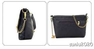   PU Leather Lace Chain Rivet Shoulder Bag Handbag Purse 0097  