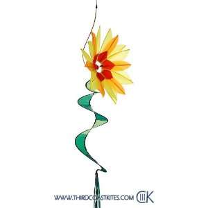  Yellow Swinging Flower Outdoor Hanging Spinner: Sports 