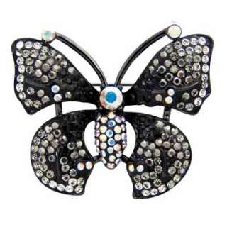 Butler and Wilson Small Pewter Crystal Butterfly Brooch (Code: BW 