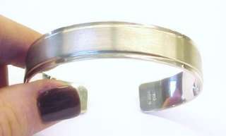 Vintage Sterling Silver Shiny and Matte Finished Cuff Bracelet ~ in 