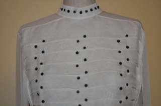 Chanel 03A RARE White Silk Blouse Top Shirt 40 NEW  