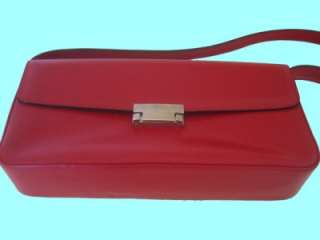 LOVIE PARIS Dark Red Leather NEW Frame Shoulder Bag  