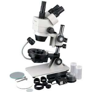 LED Cordless 7x 45x Jewel Gem Stereo Zoom Microscope:  