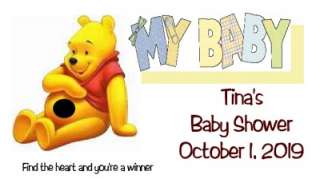 Baby Shower Scratch off Cards Winnie the Pooh 40 Quantity  