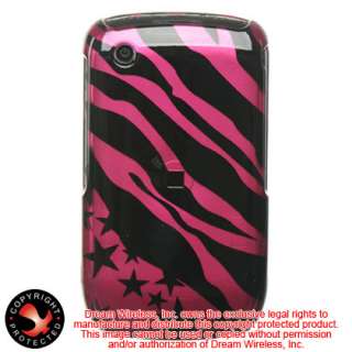 Blackberry Curve 8520 8530 Pink Zebra Stars Hard Case  