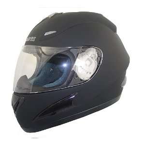  Hawk DOT Flat Black Solid Full Face Helmet   Size : Large 