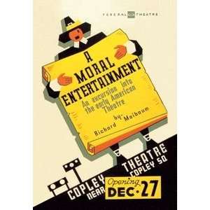  Moral Entertainment Early American Theater   16x24 Giclee 
