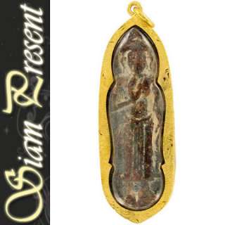Thai Buddha Amulet LopBuRee Style Gold Locket Pendent  