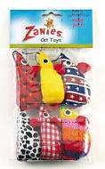 Zanies Fabric Catnip Mice pkg of 6 Cat Toys NEW package large lot 