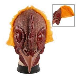   Dark Red Orange Latex Plush Rooster Chicken Mask: Toys & Games