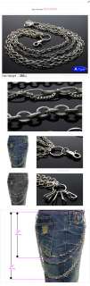 New Mens Hip Hop Chains belt Key chain Holder Unisex CT  