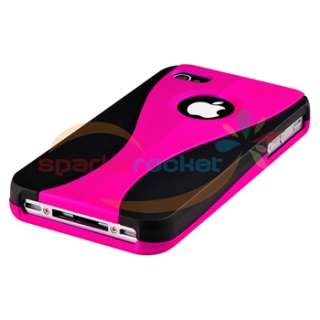 PRIVACY FILTER+PINK COVER+CAR CHARGER for Apple iPhone 4S 4 G OS 