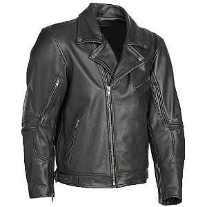 River Road Caliber Mens Classic Leather Cruiser Motorcycle Jacket 