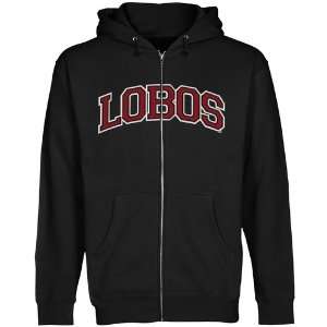   Mexico Lobos Arch Applique Full Zip Hoodie   Black