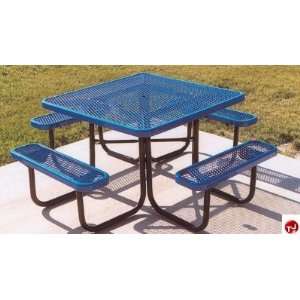   Picnic Square Table with Connecting Bench, 3 Seat