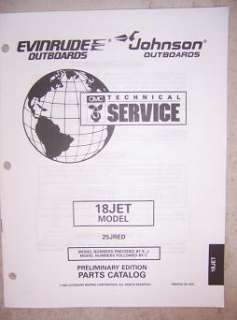 1996 OMC 18 Jet 25JRED Outboard Motor Parts Catalog k  
