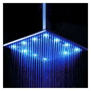 20 x 39 inch Stainless Steel Shower Head with Color Changing LED Light