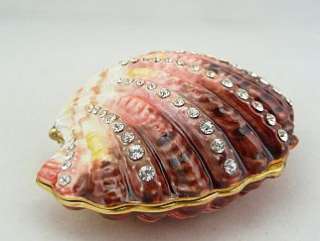 Pewter Swarovski Bejeweled BOX   Sea Shell  