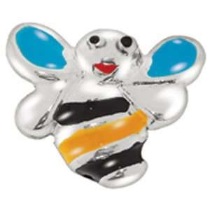 Avedon Kids Polished Sterling Silver Yellow and Black Enamel Bumble 