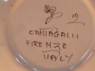 Cantagalli Firenze Italy Glazed Terracotta Plate Leafs  