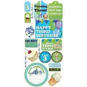   Boy Birthday Bash Jumbo Stickers, I Am Three: Arts, Crafts & Sewing