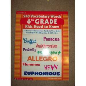  240 Vocabulary Words 6th Grade Kids Need To Know 24 Ready 