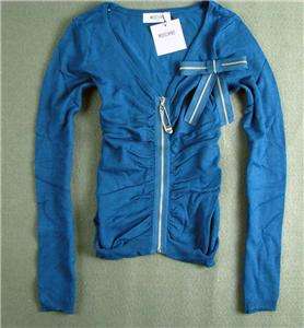 New Mo schino Womens Short Sweater Sz.M Blue 1487#  