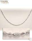 14k White Gold D/C Bead Chain Necklace 22