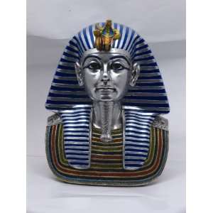   Tut Bust Pewter Silver Color Egyptian Figurine 7457