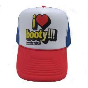    I Heart Booty!!! Trucker Hat  Blue, Red & White: Everything Else