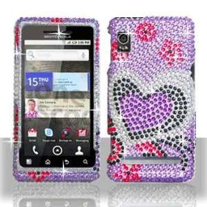  Motorola A955 DROID 2 Full Diamond Purple Love Case Cover 