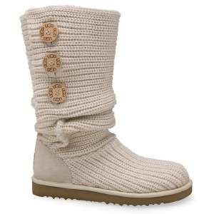 NIB New Authentic UGG UGGs Womens Classic Cardy Boots Cream Gold 10 