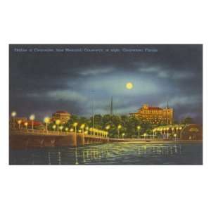  Moon over Clearwater, Florida Travel Premium Poster Print 