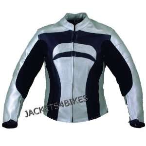  NEW WOMENS BIKER LEATHER MOTORCYCLE ARMOR JACKET L 