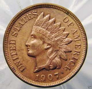 1907 P BU Red/Brown Indian Head Cent#6007  