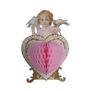  Standing Angel & Doves Valentine Card with Honeycomb Heart 
