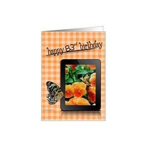  83rd birthday, butterfly, pansy, flower Card: Toys & Games