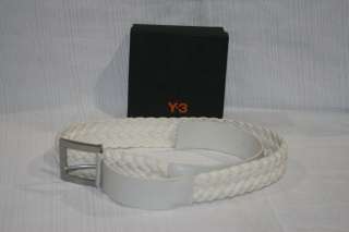 YOHJI YAMAMOTO Adidas White Lether Wool Belt Large  