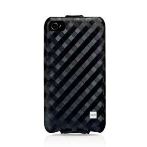  EVOUNI S34 1BK Leather Flip Case for iPhone 4s (Black 