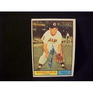 Woodie Held Cleveland Indians #60 1961 Topps Signed Autographed 