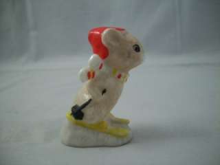 Vintage 1979 Enesco Christmas Skiing Mouse Figurine  