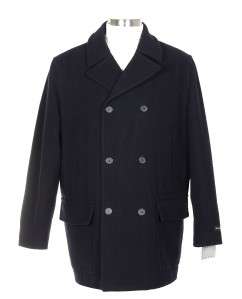 NWT Alfani Mens XXL 3/4 Length DB Blue Wool Car Coat Overcoat $295 