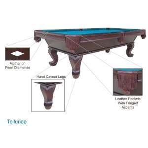  Telluride Solid Maple 8 Pool Table w/ Deluxe Accessory 