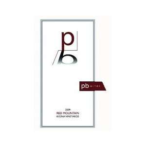 : 2009 Pb Wines Red Mountain Kiona Vineyards Syrah Cabernet Sauvignon 