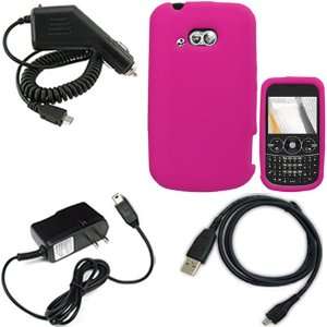 iNcido Brand LG 900G Combo Solid Hot Pink Silicone Skin Case Faceplate 