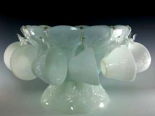 Anchor Hocking VINTAGE Milk Glass Punch Bowl Set 14 Pc  